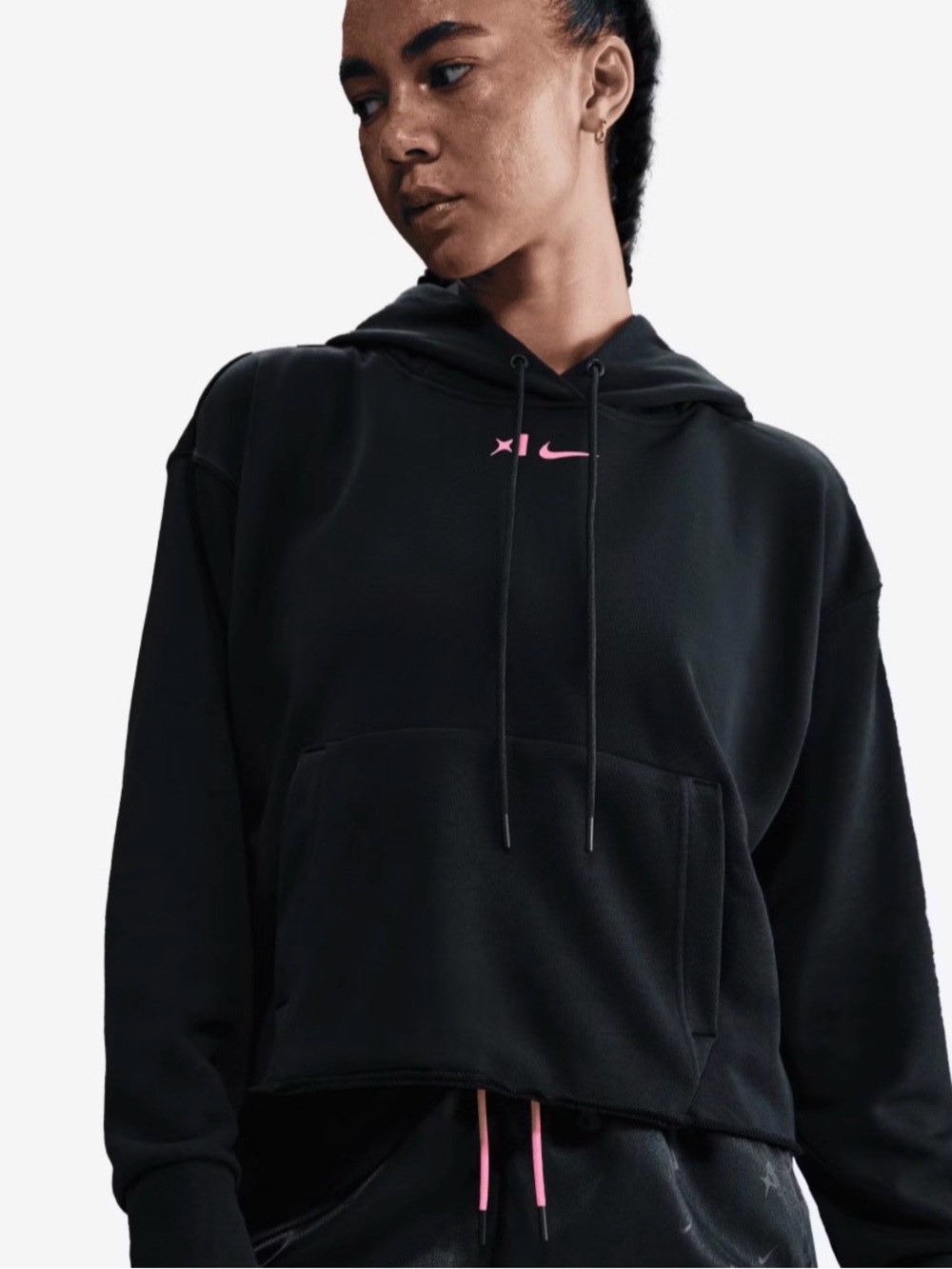 Nike Aja dry-fit signature Black Hoodie with Pink Logo basketball